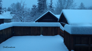 Snow on back deck, Feb 2019 by Dan Keusal